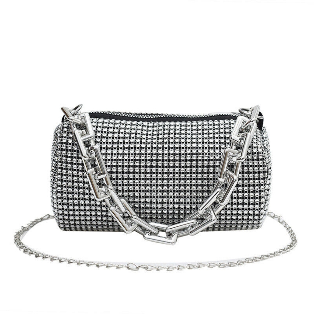 Silver Chain Embellished Women's Bag
